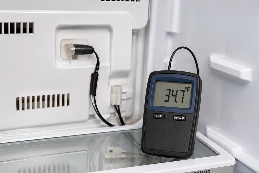 Samsung refrigerator thermistor sensor failure causing inaccurate temperature readings